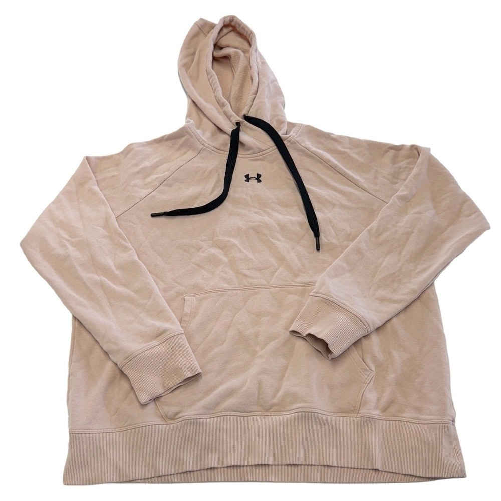 Under‎ Armour Hoodie Women Large Pink Rival Fleece Logo Pullover 1356317